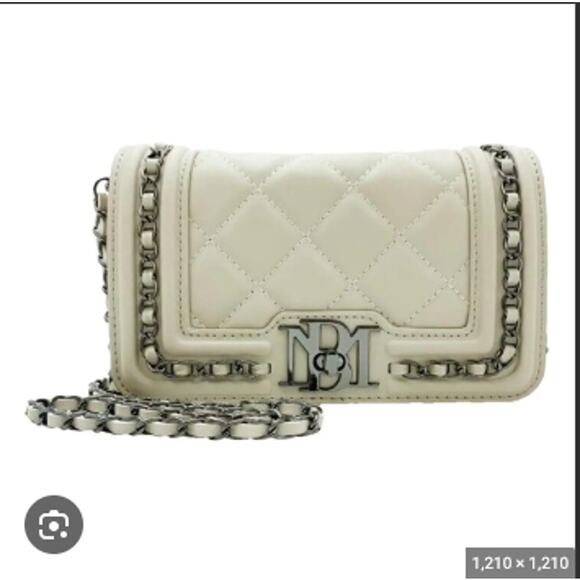 BADGLEY MISCHKA Small Crossbody Bag With Frame‎ and Chain White New With Tags - Picture 1 of 3